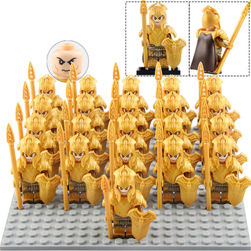 LOTR Rivendell Elven Spear Guard Middle Earth Army Custom Brick Compatible Minifigure Set 21Pcs