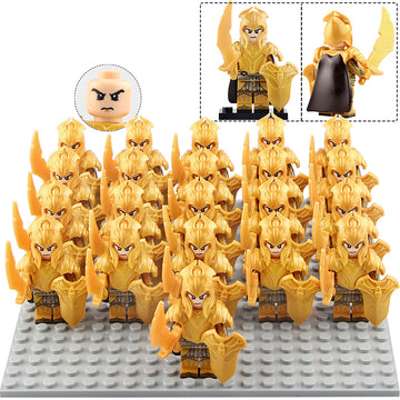 LOTR Rivendell Golden Elf Warrior Sword Guard Army Custom Brick Compatible Minifigure Set 21Pcs