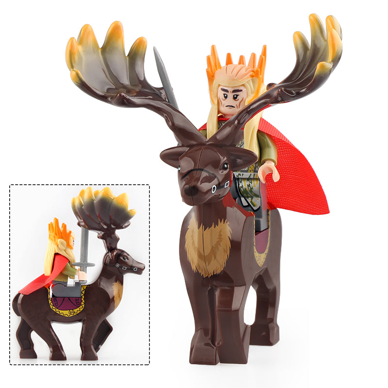 LOTR The Hobbit Thranduil Riding Elk Mount Megaloceros Deer Custom Brick Compatible Minifigure Toy