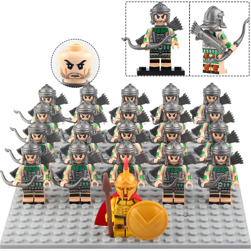 Roman Archer Auxiliary Soldiers Ancient Rome Army Custom Brick Compatible Minifigure Set 21Pcs