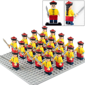 Ancient China Qing Dynasty Imperial Palace Bodyguards Custom Brick Compatible Minifigure Set 21Pcs