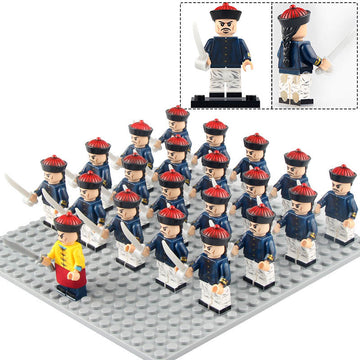 Ancient China Qing Dynasty Beiyang Fleet Naval Sailor Custom Brick Compatible Minifigure Set 21Pcs