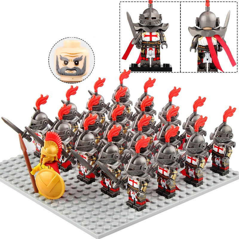 Medieval Castle Knights Templar Crusader Army Custom Brick Compatible Minifigure Set 21Pcs