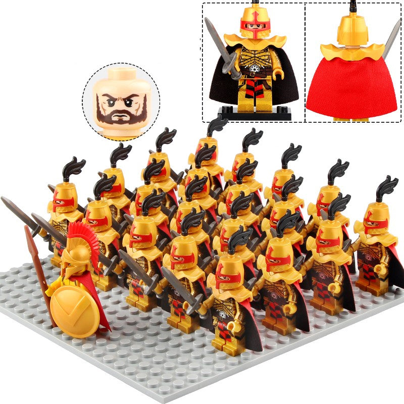 Medieval Golden Knight Royal Guard Custom Brick Compatible Minifigure Set 21Pcs