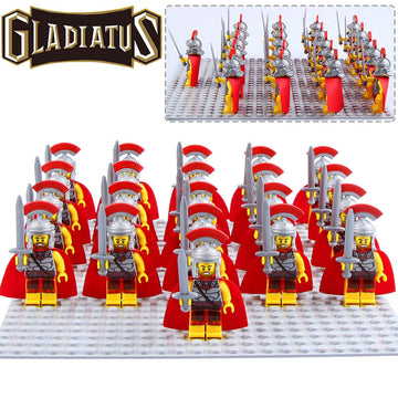Roman Legion Commander Medieval Knight Army Warrior Custom Brick Compatible Minifigure Set 21Pcs
