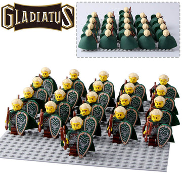 Elf Hunter Medieval Archer Forest Warrior Castle Knight Custom Brick Compatible Minifigure Set 21Pcs