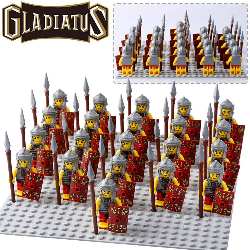 Roman Legion Soldier Medieval Castle Army Warrior Knight Custom Brick Compatible Minifigure Set 21Pcs