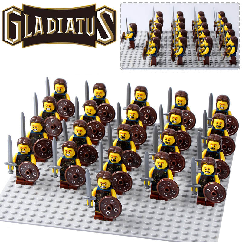 Highland Warrior Medieval Castle Barbarian Knight Army Custom Brick Compatible Minifigure Set 21Pcs