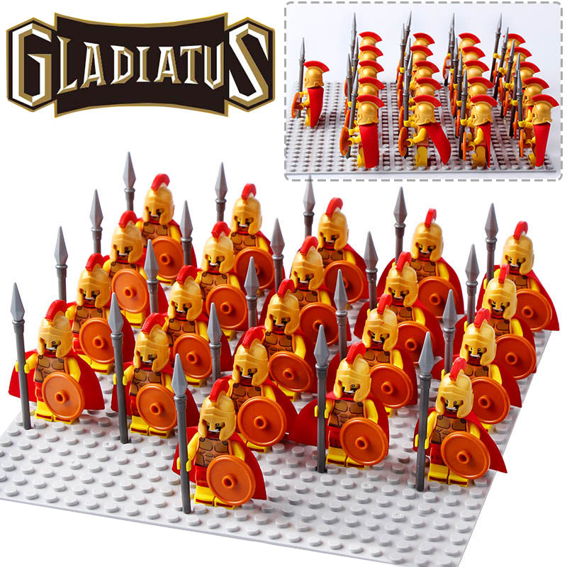 Spartan Warrior Medieval Castle Knight Army Hero Custom Brick Compatible Minifigure Set 21Pcs
