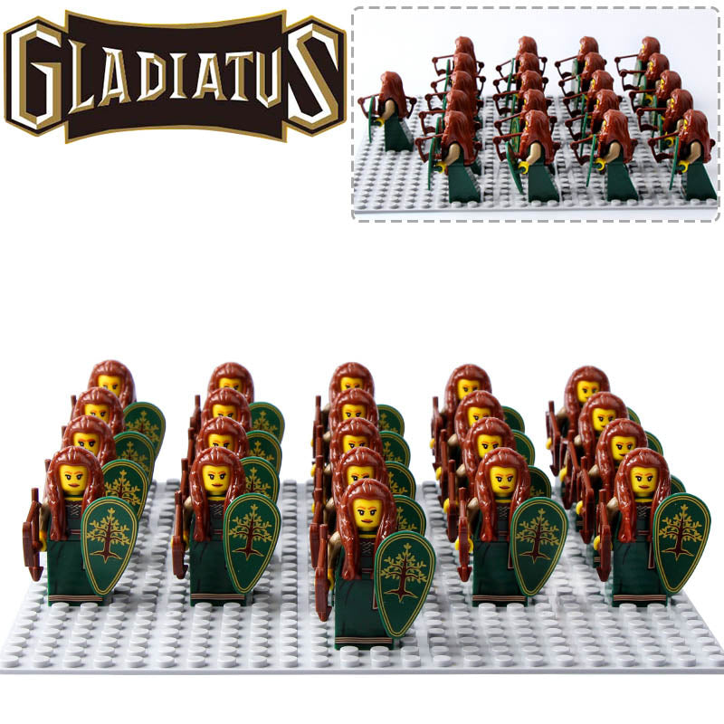 Elf Witch Archer Medieval Castle Forest Warrior Custom Brick Compatible Minifigure Set 21Pcs