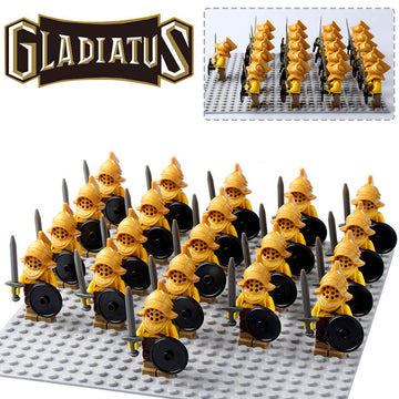 Roman Gladiator Warrior Medieval Castle Arena Fighter Custom Brick Compatible Minifigure Set 21Pcs