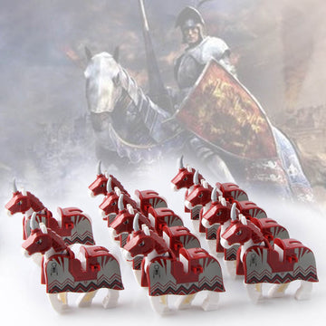 Medieval Castle Barbarian Cavalry War Horse Custom Brick Compatible Minifigure Set 10Pcs