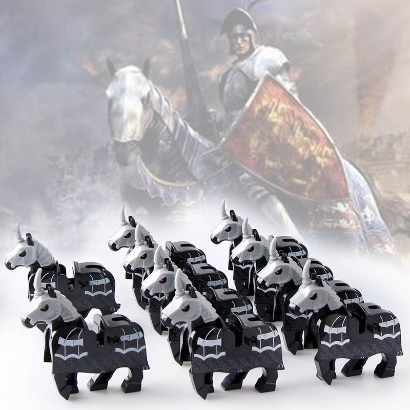 Medieval Castle Bat Knight Cavalry War Horse Custom Brick Compatible Minifigure Set 10Pcs