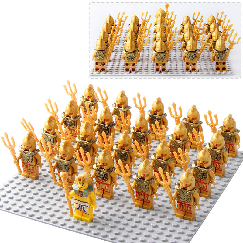 Atlantis Temple Poseidon Statue Ancient Sea God Guardian Custom Brick Compatible Minifigure Set 21Pcs