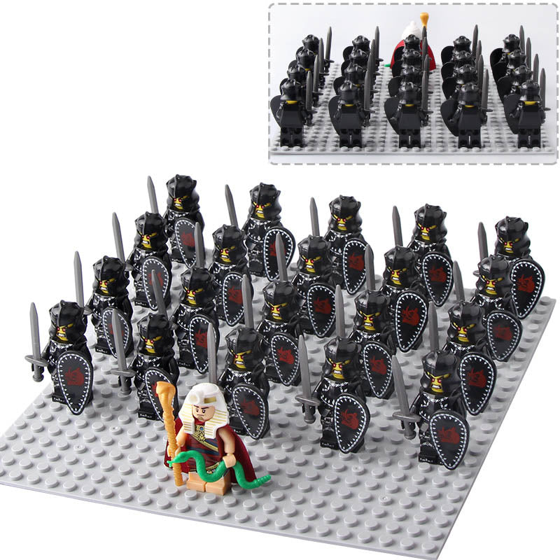 Dark Evil Knight Medieval Black Armor Warrior Custom Brick Compatible Minifigure Set 21Pcs