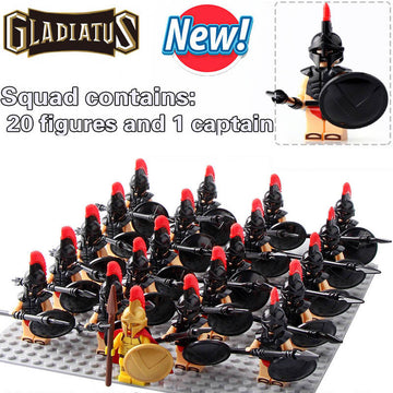 Spartan Warrior Ancient Greece Spartan Warrior Hoplite Soldier Custom Brick Compatible Minifigure Set 21Pcs