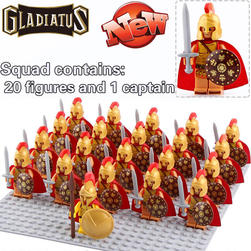 Ancient Rome Roman Legionary Warrior Imperial Soldier Custom Brick Compatible Minifigure Set 21Pcs