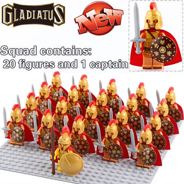 Ancient Rome Roman Legionary Warrior Imperial Soldier Custom Brick Compatible Minifigure Set 21Pcs