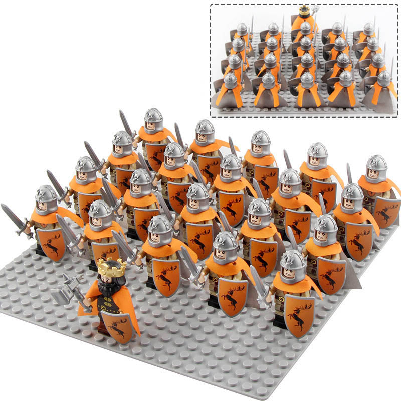 Game of Thrones House Baratheon Bannerman Stormlands Army Custom Brick Compatible Minifigure Set 21Pcs