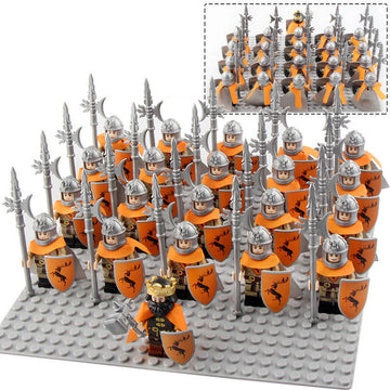 Game of Thrones House Baratheon Halberd Soldier Stormlands Army Custom Brick Compatible Minifigure Set 21Pcs