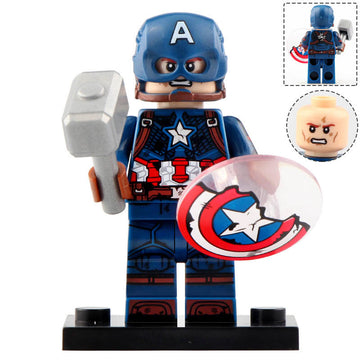 Captain America with Broken Shield MCU Avengers Endgame 2019 Custom Brick Compatible Minifigure Toy