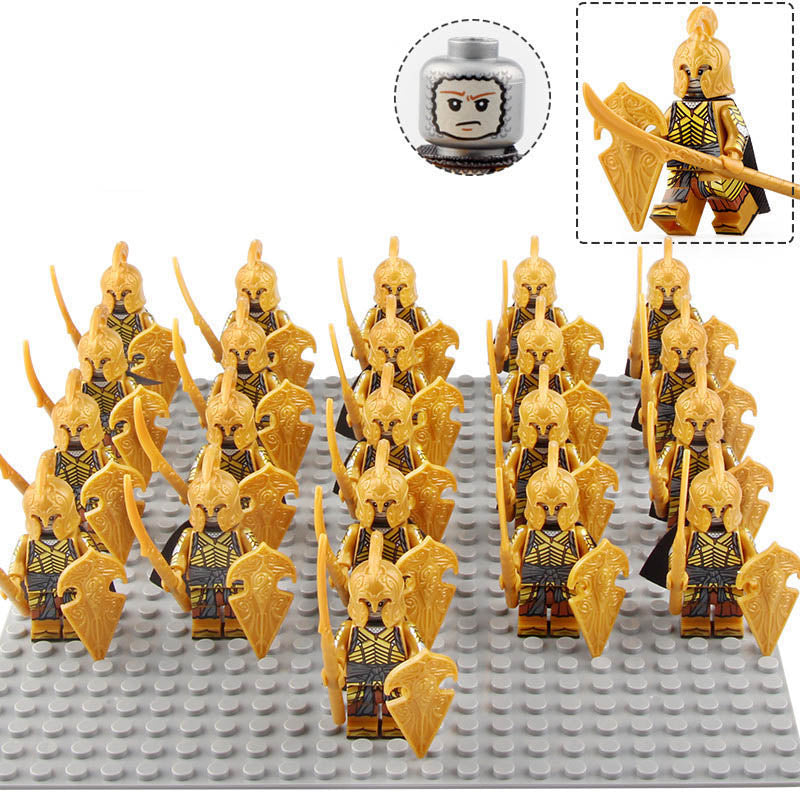 The Lord of the Rings Elven Spearmen Middle Earth Elven Army Last Alliance Custom Brick Compatible Minifigure Set 21Pcs