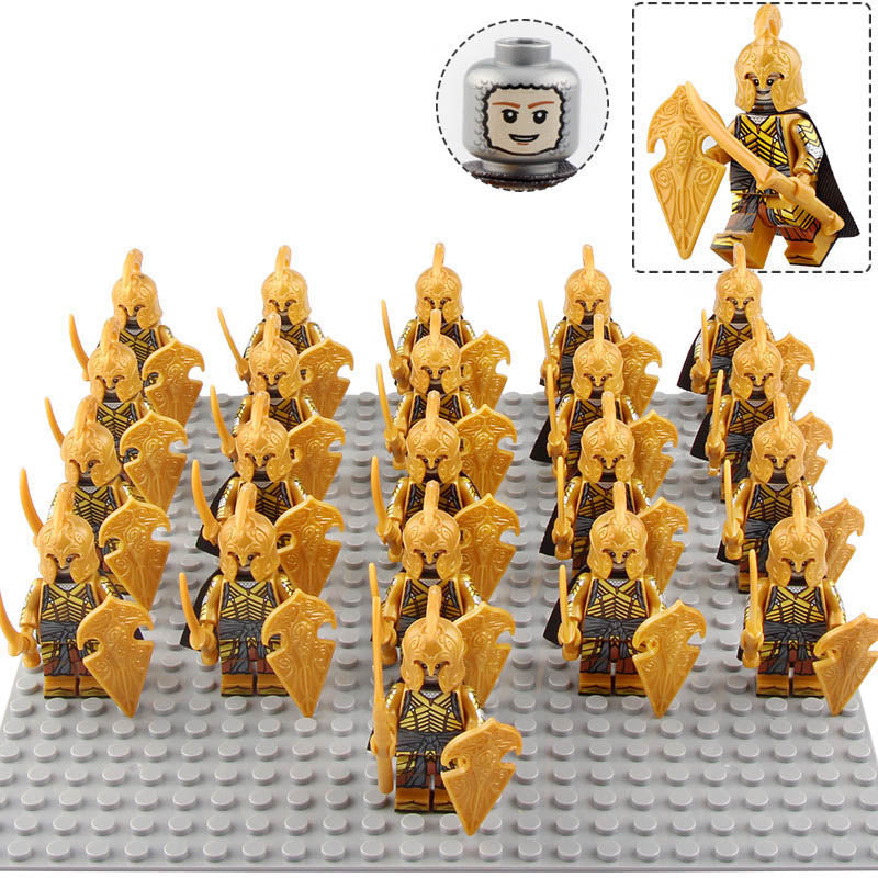 LOTR Middle Earth Elf Spearmen Elven Warriors Custom Brick Compatible Minifigure Set 21Pcs