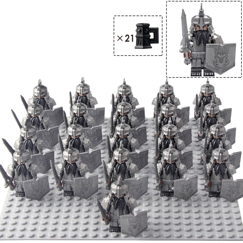 The Lord of the Rings Dwarven Warriors Middle Earth Dwarf Army Custom Brick Compatible Minifigure Set 21Pcs