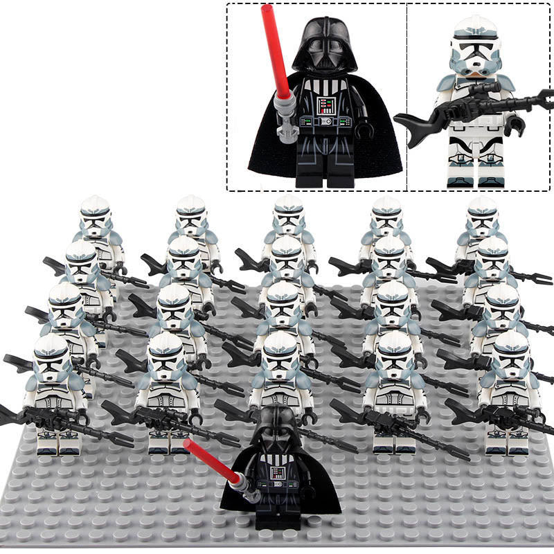 Wolfpack Clone Trooper 104th Battalion Star Wars The Clone Wars Phase 2 21Pcs Custom Brick Compatible Minifigure Set