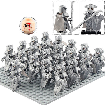 LOTR Rivendell Silver Elf Blade Guard Middle Earth Army Custom Brick Compatible Minifigure Set 21Pcs