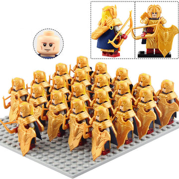 LOTR Rivendell Golden Elf Longbow Rangers Middle Earth Army Custom Brick Compatible Minifigure Set 21Pcs