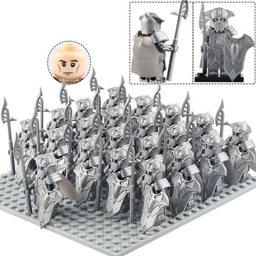 LOTR Rivendell Silver Elf Pike Sentinels Middle Earth Army Custom Brick Compatible Minifigure Set 21Pcs