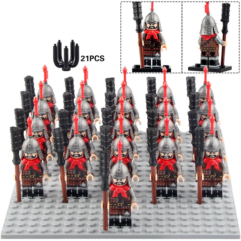 Ming Dynasty Soldiers Ancient Chinese Army Custom Brick Compatible Minifigure Set 21Pcs