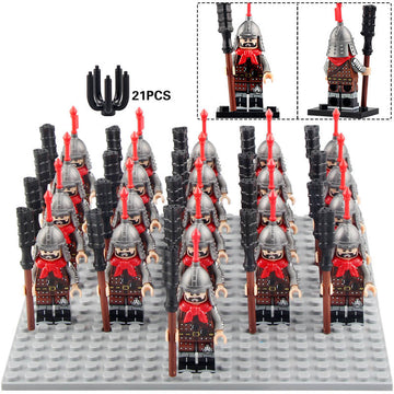 Ming Dynasty Soldiers Ancient Chinese Army Custom Brick Compatible Minifigure Set 21Pcs