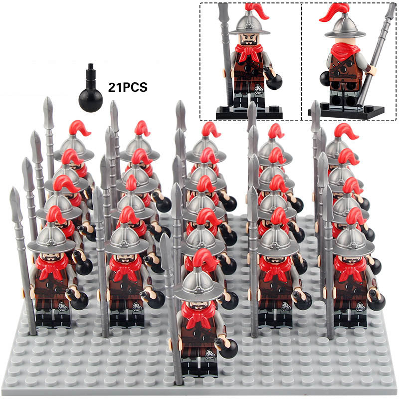 Ming Dynasty Grenadier Soldiers Ancient Chinese Army Custom Brick Compatible Minifigure Set 21Pcs