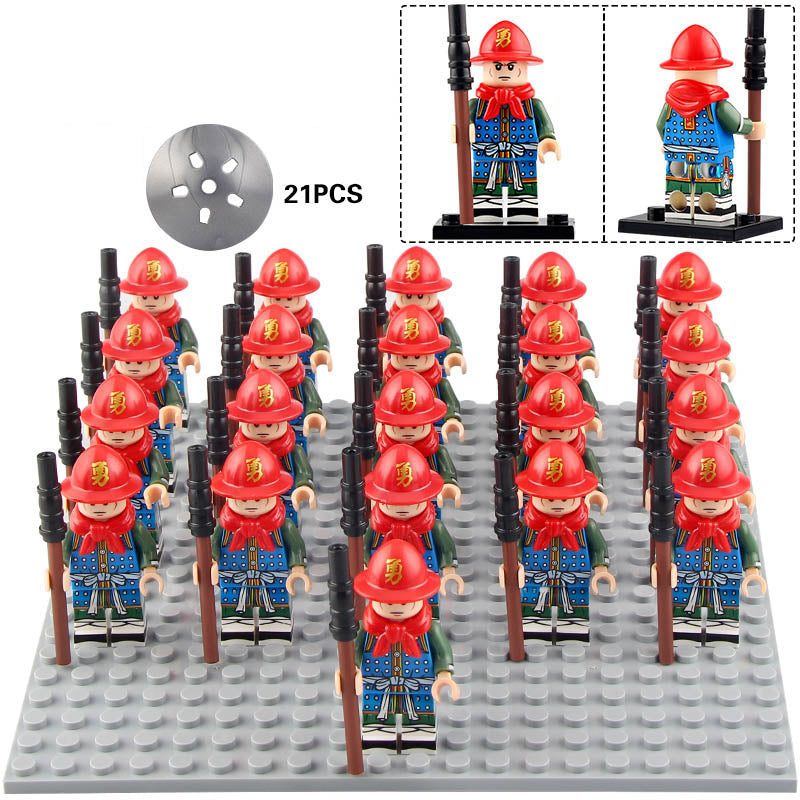 Ming Dynasty Soldiers Three Eyed Gunslinger Ancient Chinese Army Custom Brick Compatible Minifigure Set 21Pcs