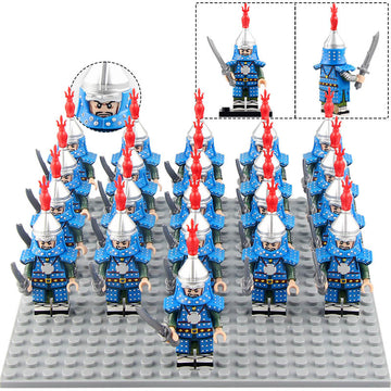 Ming Dynasty Spear Guard Soldiers Ancient Chinese Army Custom Brick Compatible Minifigure Set 21Pcs
