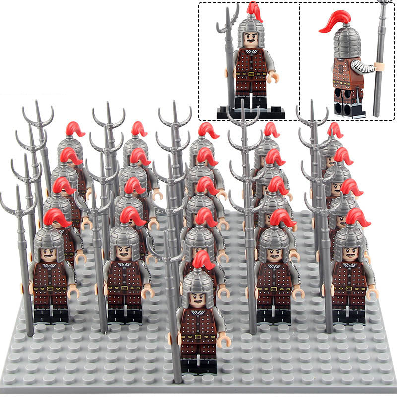 Ming Dynasty Saber Infantry Soldiers Ancient Chinese Army Custom Brick Compatible Minifigure Set 21Pcs