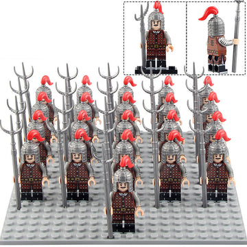 Ming Dynasty Saber Infantry Soldiers Ancient Chinese Army Custom Brick Compatible Minifigure Set 21Pcs