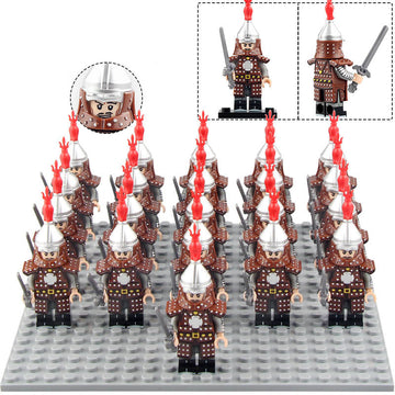 Ming Dynasty Heavy Infantry Soldiers Ancient Chinese Army Custom Brick Compatible Minifigure Set 21Pcs