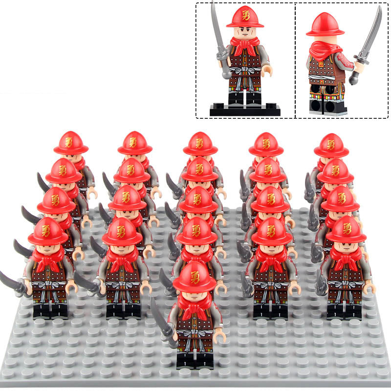 Ming Dynasty Imperial Officer Soldiers Ancient Chinese Army Custom Brick Compatible Minifigure Set 21Pcs