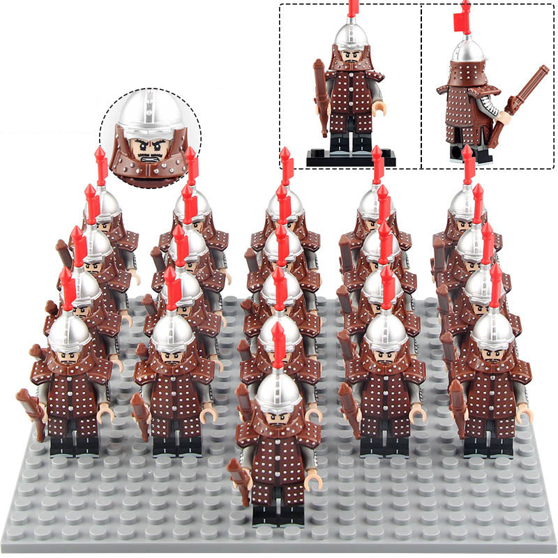 Ming Dynasty Arquebus Musketeer Soldiers Ancient Chinese Army Custom Brick Compatible Minifigure Set 21Pcs