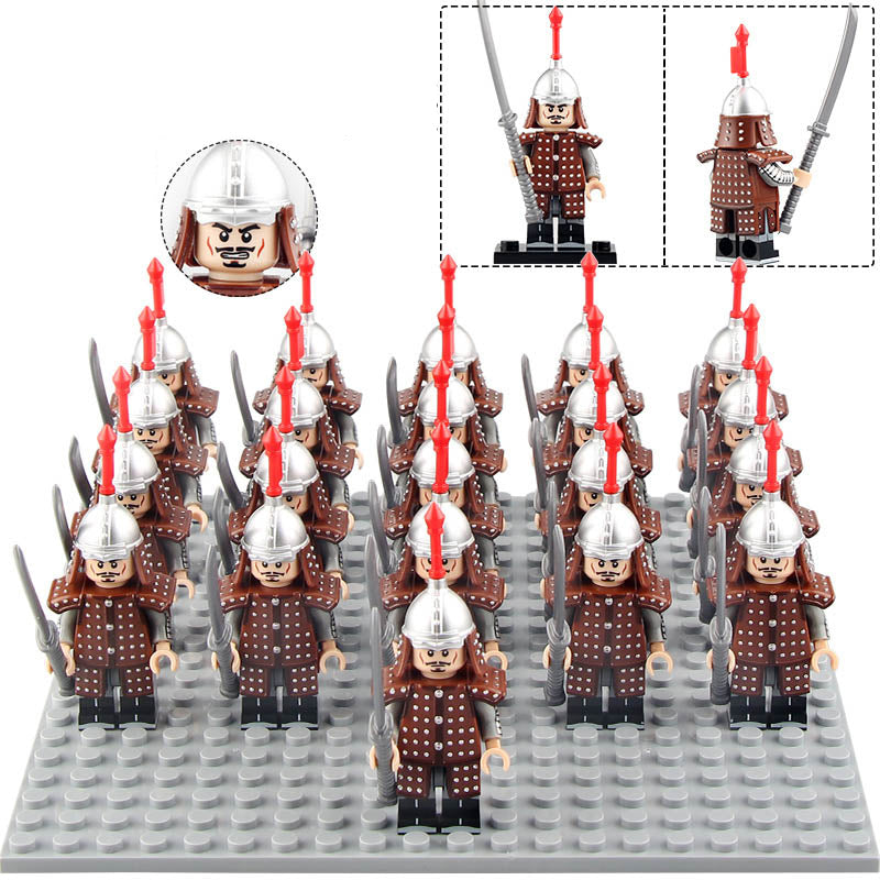 Ming Dynasty Sword Guard Soldiers Ancient Chinese Army Custom Brick Compatible Minifigure Set 21Pcs