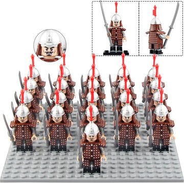 Ming Dynasty Sword Guard Soldiers Ancient Chinese Army Custom Brick Compatible Minifigure Set 21Pcs
