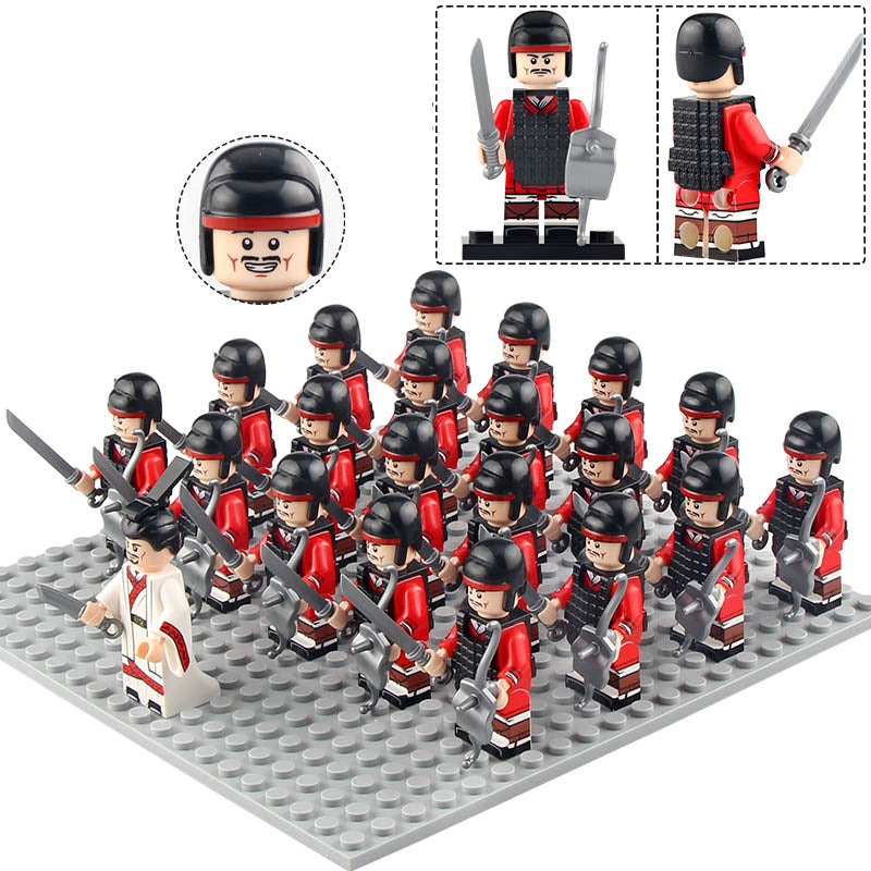 Ancient China Han Dynasty Imperial Infantry Soldiers Army Custom Brick Compatible Minifigure Set 21Pcs