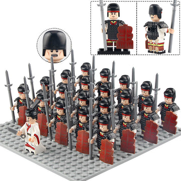 Ancient China Han Dynasty Spear Infantry Shield Guards Imperial Army Custom Brick Compatible Minifigure Set 21Pcs