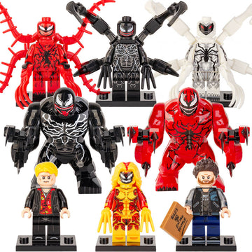 Carnage Cletus Kasady Eddie Brock Venom Anti-Venom Scream MCU Super Heroes Custom Brick Compatible Minifigure Toy