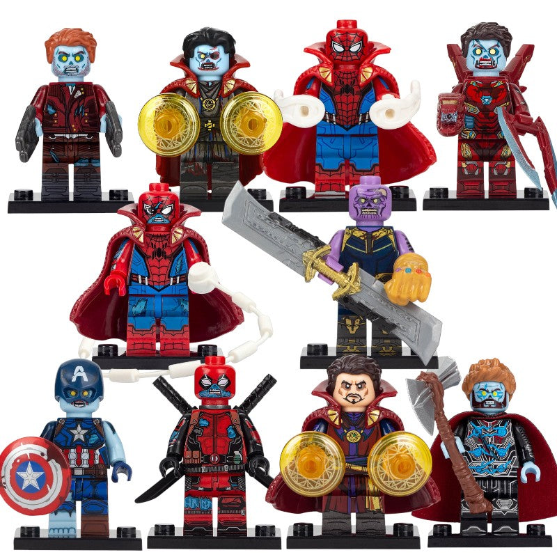 Star-Lord Spider-Man Thor Iron Man Captain America Thanos Deadpool Doctor Strange Hunter Spidey MCU What If? Custom Brick Based Minifigure Toy