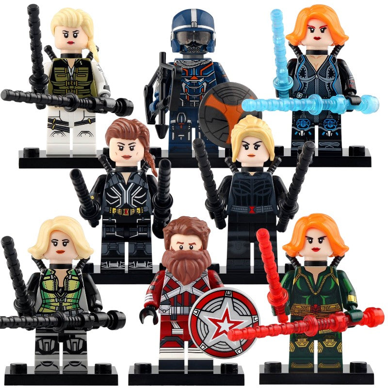 Natasha Romanoff Yelena Belova Taskmaster Melina Vostokoff Red Guardian MCU Black Widow (2021) Custom Brick Based Minifigure Toy