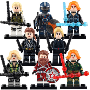 Natasha Romanoff Yelena Belova Taskmaster Melina Vostokoff Red Guardian MCU Black Widow (2021) Custom Brick Based Minifigure Toy